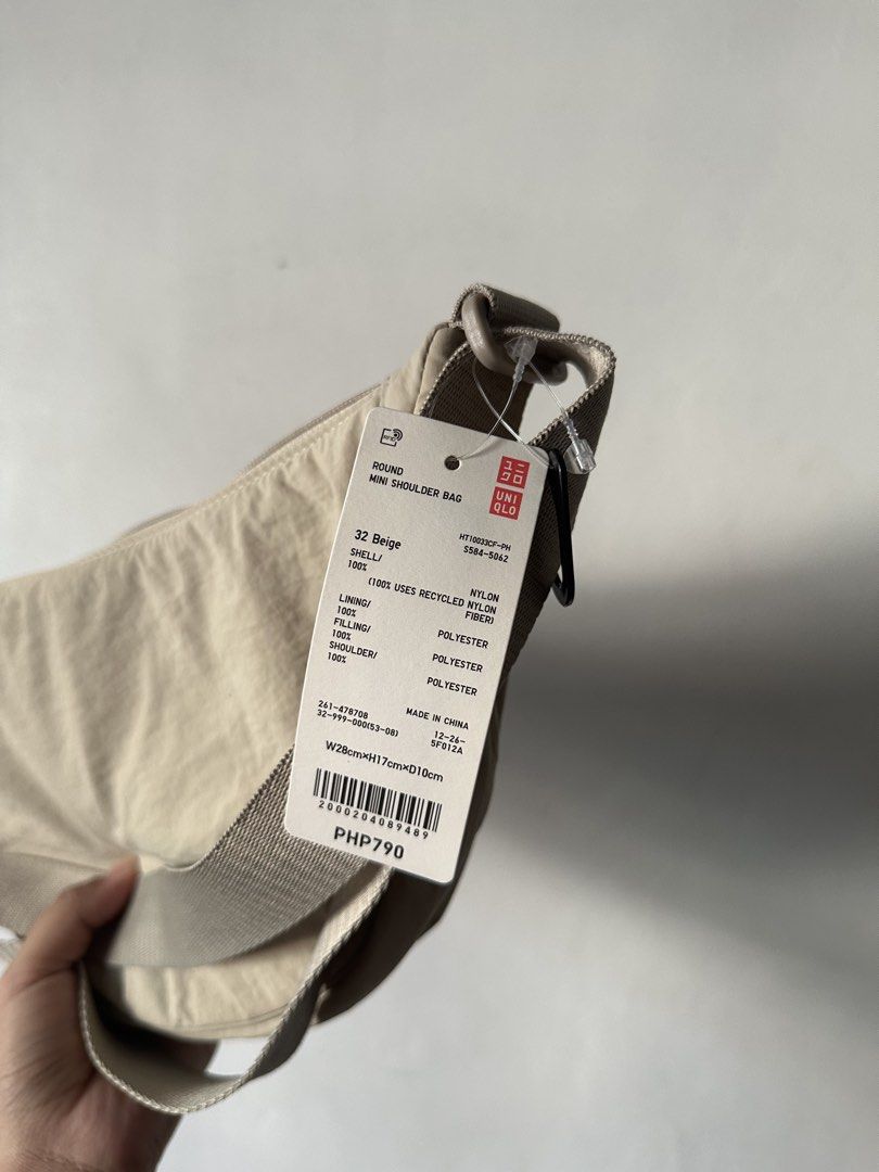 Uniqlo Round Mini Shoulder Bag Beige (Category: Shoulder Bags) located in Quezon City. Submitted by snr30 (Listing ID 1466337552, Image 2). Description: Brand new with original tag. 📦 Shipping: GRABEXPRESS or LBC/JNT only for safety and security. The delivery fee will be shouldered by the buyer. Our location is Manggahan, Pasig. 📍 Meetup available from 6:00 PM onwards at: - Bridgetown - Sta. Lucia East Mall - Robinsons Metro East Rfs. Declutter