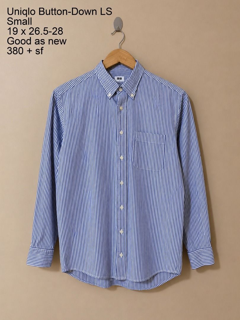 Uniqlo Striped Button Down Long Sleeves (Category: Tshirts & Polo Shirts ) located in Cadiz. Submitted by davidspothead (Listing ID 1466348801, Image 1). Description: Small on tag Width 19" Length 26.5" front / 28" back Good as new .