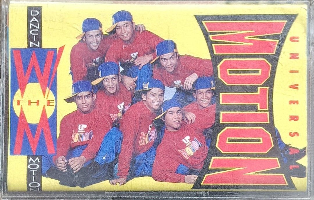 Universal Motion Dancin' With The Motion Cassette Tape (Category: CDs & DVDs) located in Manila. Submitted by ruelcabrer77078 (Listing ID 1466527310, Image 1). Description: - Artist: Universal Motion Dancers - Format: Original cassette tape (Universal Records, M5P 94,708) - Notable Tracks: Dancin' With The Motion, Sige, 1-4-3- (Feels So Good), Let's Go, Get Out On The Floor - Design: Clear cassette shell with yellow tracklist insert and photo J-c
