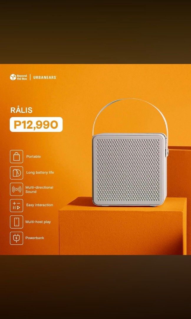 Urbanears Ralis speakers (Category: Soundbars, Speakers & Amplifiers) located in Las Pinas. Submitted by carlybreyesiii (Listing ID 1466539258, Image 1). Description: Selling my Urbanears Ralis speakers good sound, good condition, wall plug in ready. In a box, sounds very good. On Sale bought this for 14000 at Beyond the box. Just need to change the Bluetooth battery..