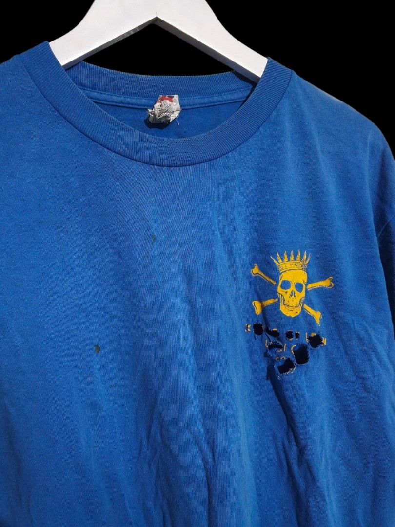 Vintage 90s Skull Triple AAA Rust Stains Some A Part (Category: Tshirts & Polo Shirts ) located in Bacolod City. Submitted by squarer00ts (Listing ID 1466385479, Image 2). Description: Vintage 90s Skull Triple AAA Rust Stains Some A Part ] •Size on tag: Large •Width: 22 •Length: 27 •Safe To Stretch Not Dry Rot •Direct message me if you're interested #Blanktee #Distressedtee #Fadedtee #Trashedtee #Vintagetee.