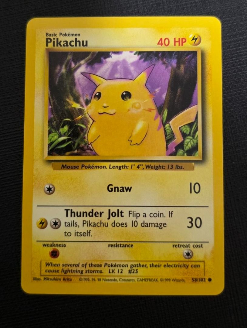 [Vintage Base Set] Pikachu #58 (LP++/NM) Common, Toys & Collectibles ...