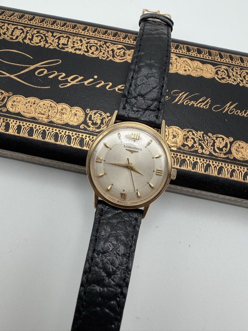 Vintage Longines Solid 14k Gold Watch Manual Wind 1950s (Category: Men's Watches) located in Manila. Submitted by rj_authenticwatchesandmore (Listing ID 1466438816, Image 1). Description: Vintage Longines Dress Watch - Estimated year 1950s - Solid 14k Gold Case, Stainless Steel Case back - Manual Wind, Longines Caliber 23ZS movement - 32.6mm Case Diameter - 39mm lug to lug measurement - 17mm lug width - watch weighs 28.5 grams without the case ba