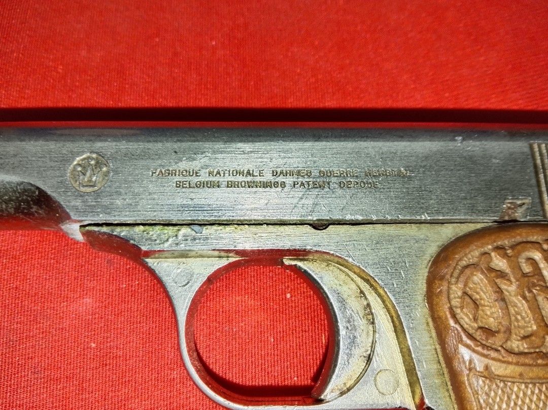 Vintage Toy/Replica Browning 1910 (Category: Vintage Collectibles) located in Santo Tomas. Submitted by retrotastic (Listing ID 1466360167, Image 2). Description: WW1 Browning 1910 REPLICA/TOY. Like real po sya. Made of heavy metal. very old so as is. comes with freebies 👍 Japan 🇯🇵🇯🇵🇯🇵.