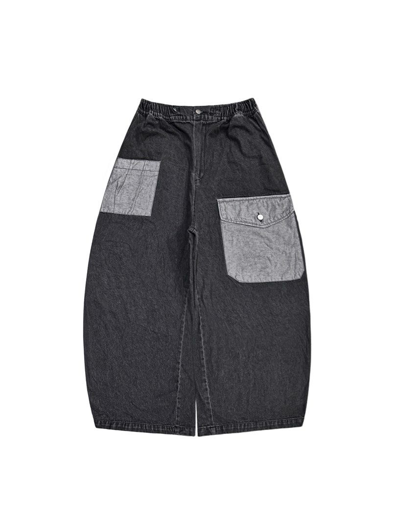 WASHED BLACK BIG POCKET BARREL JEANS (Category: Jeans) located in Subic. Submitted by kidfrom00s (Listing ID 1466397156, Image 1). Description: WASHED BLACK BIG POCKET BARREL JEANS 30” to 36” WIDTH 38” LENGTH 17” THIGH 11.5” HEM.