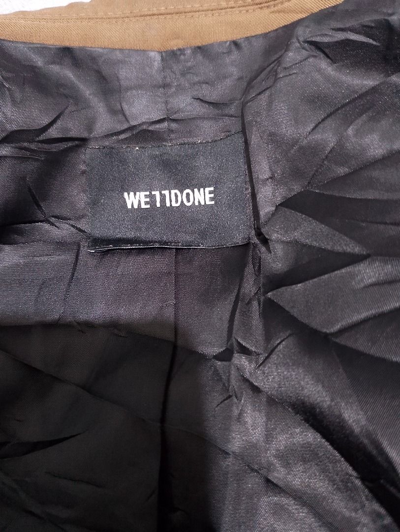 We11done SS 2020 Brown Blazer Jacket Size L (Category: Coats, Jackets and Outerwear) located in Cavite. Submitted by marvzclothing (Listing ID 1466461064, Image 3). Description: - Brand: We11done (SS 2020 Collection) - Color: Brown - Closure: Single button front - Details: Multiple flap pockets, button cuffs, structured shoulders, lined interior - Signature Element: Silver W hardware logo on the back collar - Condition: Clean fabric overall with 