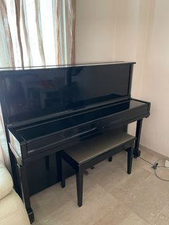 Strauss upright acoustic piano with Chair, Hobbies & Lifestyle, Musical ...