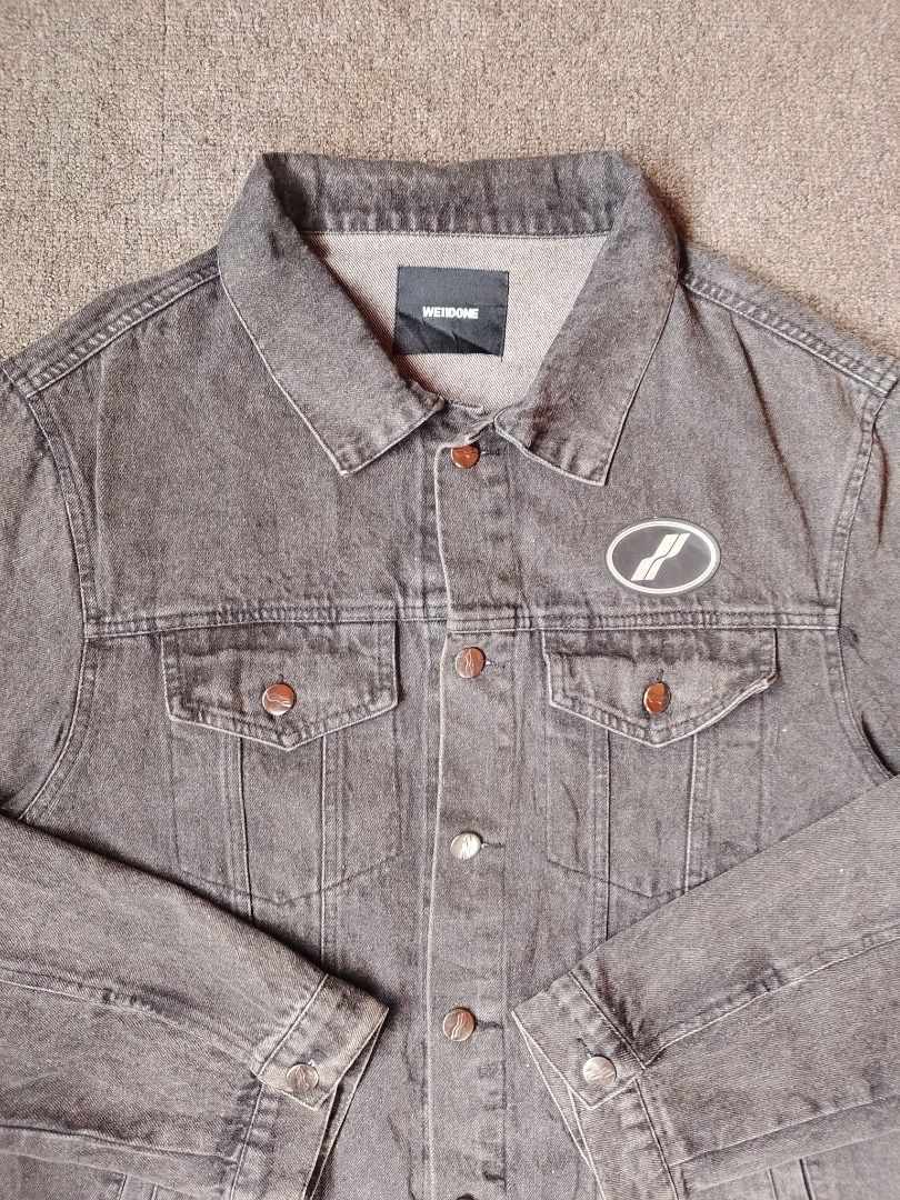 WELLDONE DENIME JACKET (Category: Coats, Jackets and Outerwear) located in Manila. Submitted by secondarygarments (Listing ID 1466382930, Image 3). Description: WE11DONE DENIM JACKET DETAILS: - Size Large on-tag - 21 Width - 27 Length - No Issue - 10/10 Colorrate - As-new/Crispy Condition .