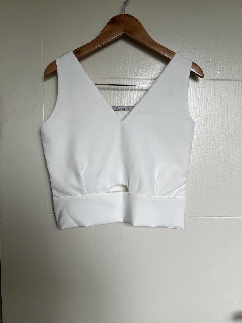 White Crop Top and Pink Trousers Set (Category: Sets or Coordinates) located in Pasig City. Submitted by jsyrgt (Listing ID 1466436394, Image 2). Description: Condition: 10/10 Top: worn once (altered by a professional to fit my smaller frame—alteration shown in the last photo) Bottom: worn twice (tiny black smudge near the left pocket, shown in the 8th photo) - Set includes: Sleeveless crop top and high-waisted trousers - Top details: White, V-ne