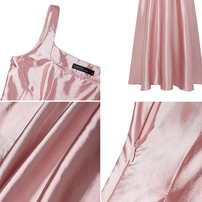 White Satin Square Neck Maxi Dress (Category: Dresses) located in Baguio. Submitted by shopmycl0sets (Listing ID 1466337456, Image 3). Description: ✔️Size: Can fit S-Semi Medium ✔️Color & Material: Heavy glossy WHITE satin with a smooth finish ✔️Design: Square collar, thick straps, and fitted bodice ✔️Silhouette: Full, voluminous floor-length skirt with structured front waist pleats and subtle draping ✔️Closure: with side zipper ✔️Condition: Bran