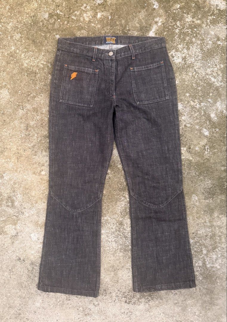 WLT 90’s Mustang Collab Lightning Bolt Jeans (Category: Jeans) located in Binan City. Submitted by thenocturneones (Listing ID 1466525551, Image 1). Description: Item is in pristine condition Waist 32 in/81.3 cm Inseam 28 in/71.1 cm Leg Opening 9 in/22.9 cm Front Rise 11 in/27.9 cm Thigh 11 in/27.9 cm Knee 8 in/20.3 cm.