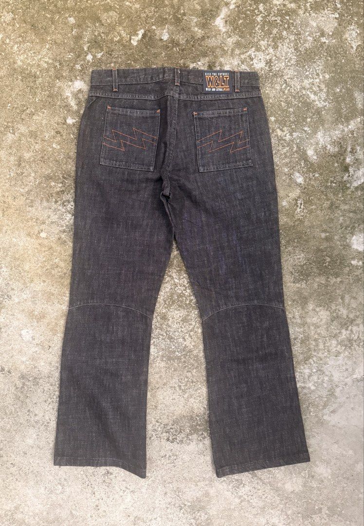 WLT 90’s Mustang Collab Lightning Bolt Jeans (Category: Jeans) located in Binan City. Submitted by thenocturneones (Listing ID 1466525551, Image 3). Description: Item is in pristine condition Waist 32 in/81.3 cm Inseam 28 in/71.1 cm Leg Opening 9 in/22.9 cm Front Rise 11 in/27.9 cm Thigh 11 in/27.9 cm Knee 8 in/20.3 cm.