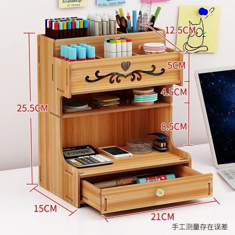 Wooden Desk Organizer, Multi-Functional DIY Pen Holder Box (Category: Stationery & School Supplies) located in Manila. Submitted by yzcartph (Listing ID 1466473995, Image 2). Description: Wooden Desk Organizer, Multi-Functional DIY Pen Holder Box.