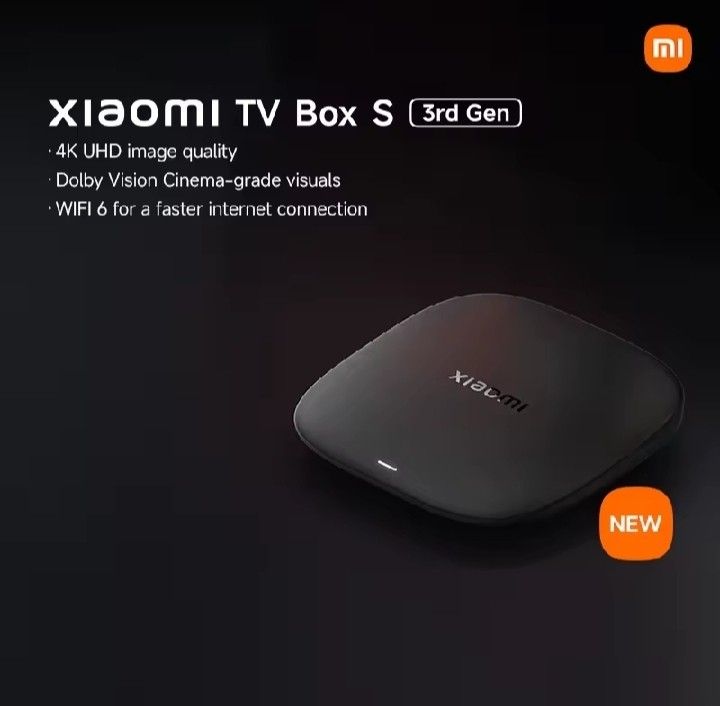 Xiaomi TV Box S 3rd Gen 4K Media Player (Category: TV Parts & Accessories) located in Makati City. Submitted by smith_1 (Listing ID 1466374627, Image 2). Description: - Brand new in box (BNIB) Xiaomi TV Box S 3rd Gen - 4K UHD resolution with Dolby Vision for cinema-grade picture quality - Equipped with Wi-Fi 6 for faster, lag-free streaming - Stylish, sleek black rounded pebble design - Equipped with essential ports: HDMI, USB, and power input - 
