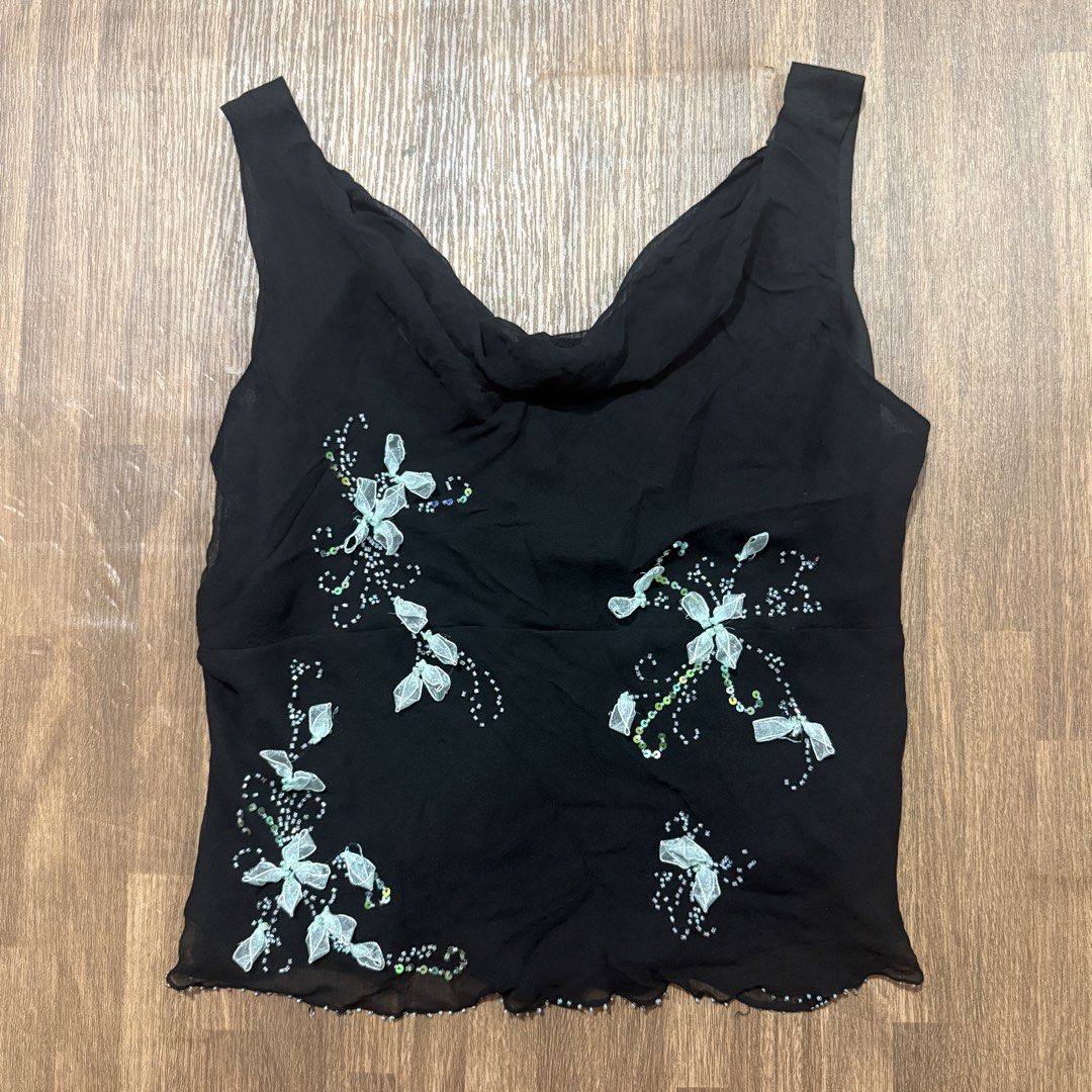 y2k 2000s whimsy 100% silk beaded dressbarn top (Category: Sleeveless) located in Pasig City. Submitted by misssynergy1800 (Listing ID 1466370073, Image 1). Description: .