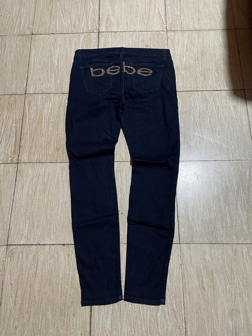 Y2K Bebe Rhinestone Logo Jeans (Category: Jeans) located in Angeles City. Submitted by wa2si (Listing ID 1466549160, Image 1). Description: Size: 31 Waist: 16.5” Length: 38.5 Excellent condition No flaws.