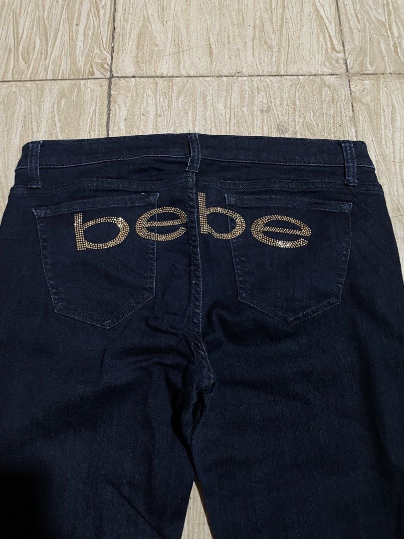 Y2K Bebe Rhinestone Logo Jeans (Category: Jeans) located in Angeles City. Submitted by wa2si (Listing ID 1466549160, Image 2). Description: Size: 31 Waist: 16.5” Length: 38.5 Excellent condition No flaws.