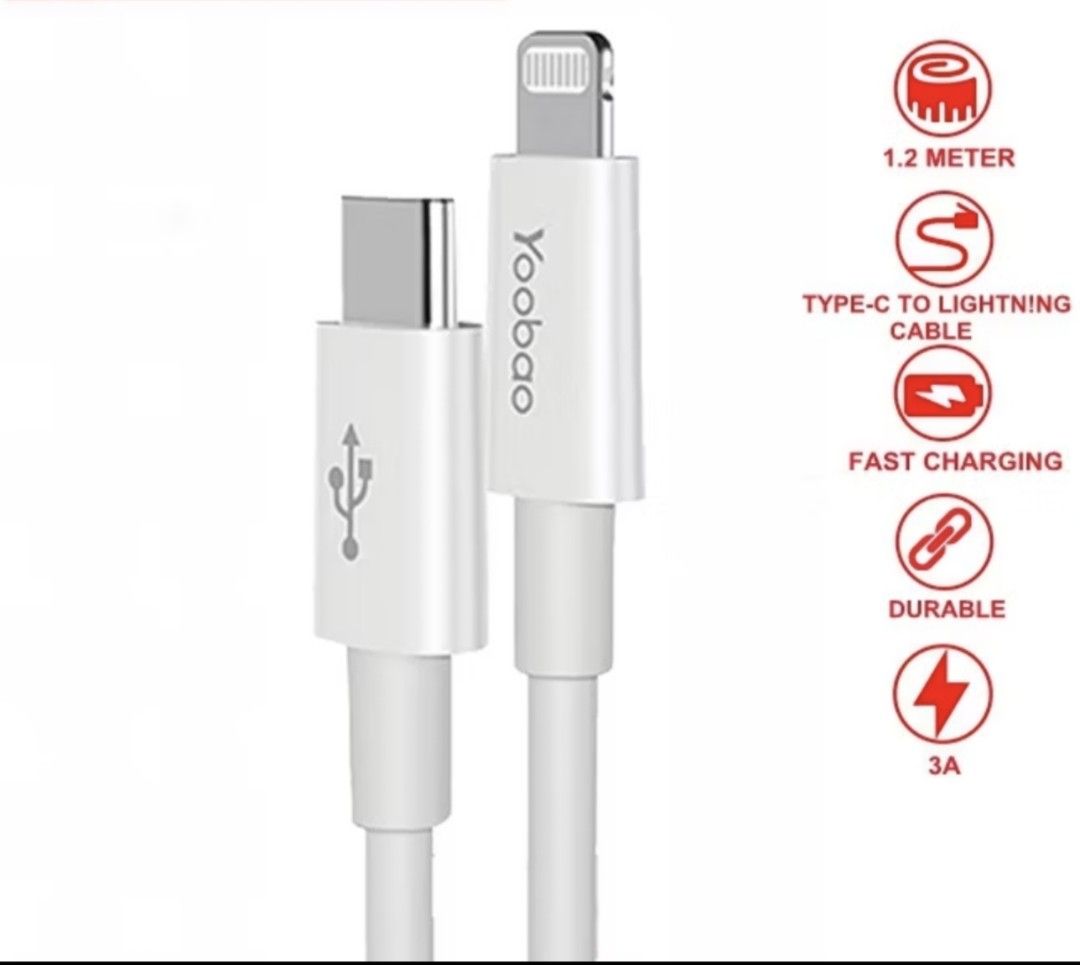 Yoobao Type C to iOS Charging Cable (Category: Chargers & Cables) located in Iloilo. Submitted by maikeru27 (Listing ID 1466543925, Image 2). Description: .