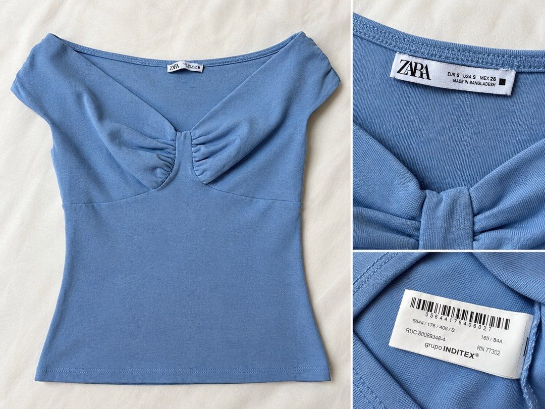 Zara Off Shoulder Top (Category: Blouses) located in Manila. Submitted by shop_lala (Listing ID 1466390748, Image 3). Description: Size small fits xs-s Smallest size for this top Used twice only Posted price LP shipping from makati via lalamove only or grab express .