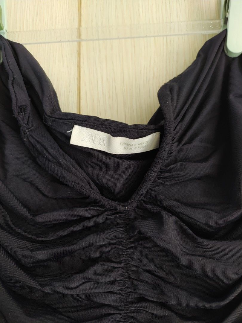 ZARA Ruched Tube Bodysuit (Category: Bikinis & Swimsuits) located in Bacoor. Submitted by lieze (Listing ID 1466441776, Image 2). Description: used for parties bodysuit tube black color small size.