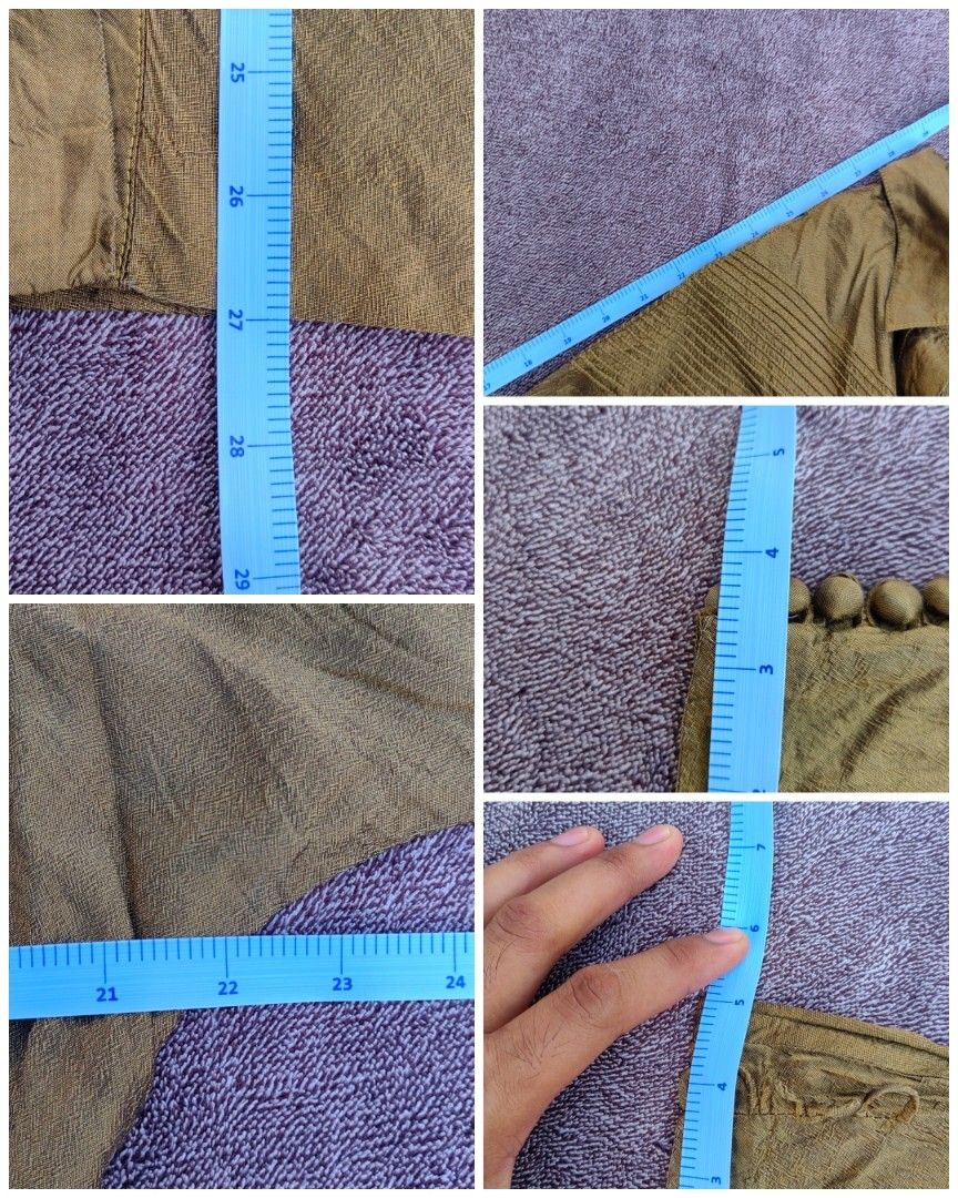 100% Thai Silk Button Down Long Sleeve Pleated V design (Category: Longsleeves) located in Barotac Nuevo. Submitted by yorcollections (Listing ID 1466707239, Image 2). Description: 100% Thai Silk Button Down Long Sleeve Pleated V design Beautiful greenish metallic gold like sheen has shoulder pads inside Length 27 inches Width 22 inches Sleeve length 24 inches Sleeve opening 3.5 inches when closed, 5 inches if opened 800 + sf.