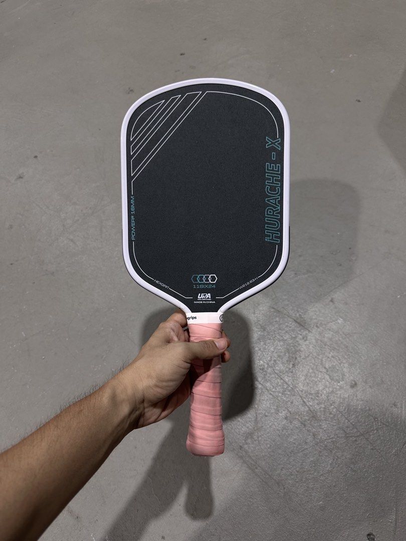 11SIX24 Hurache-X Power 2 Pickleball Paddle (Category: Racket and Ball Sports) located in Pateros City. Submitted by lanceselects (Listing ID 1466692268, Image 1). Description: FOR SALE ONLY 11six24 Hurache-X Power 2 Elongated With receipt Bought from Sampaguita Pickleball Store. Can remove the Cookiegrips overgrip. Has 3gs Cookiegrips weights on 8 and 4 side. Grit is still the same. No wearouts Has PPF since day 1 Scuff marks on the ppf No issue