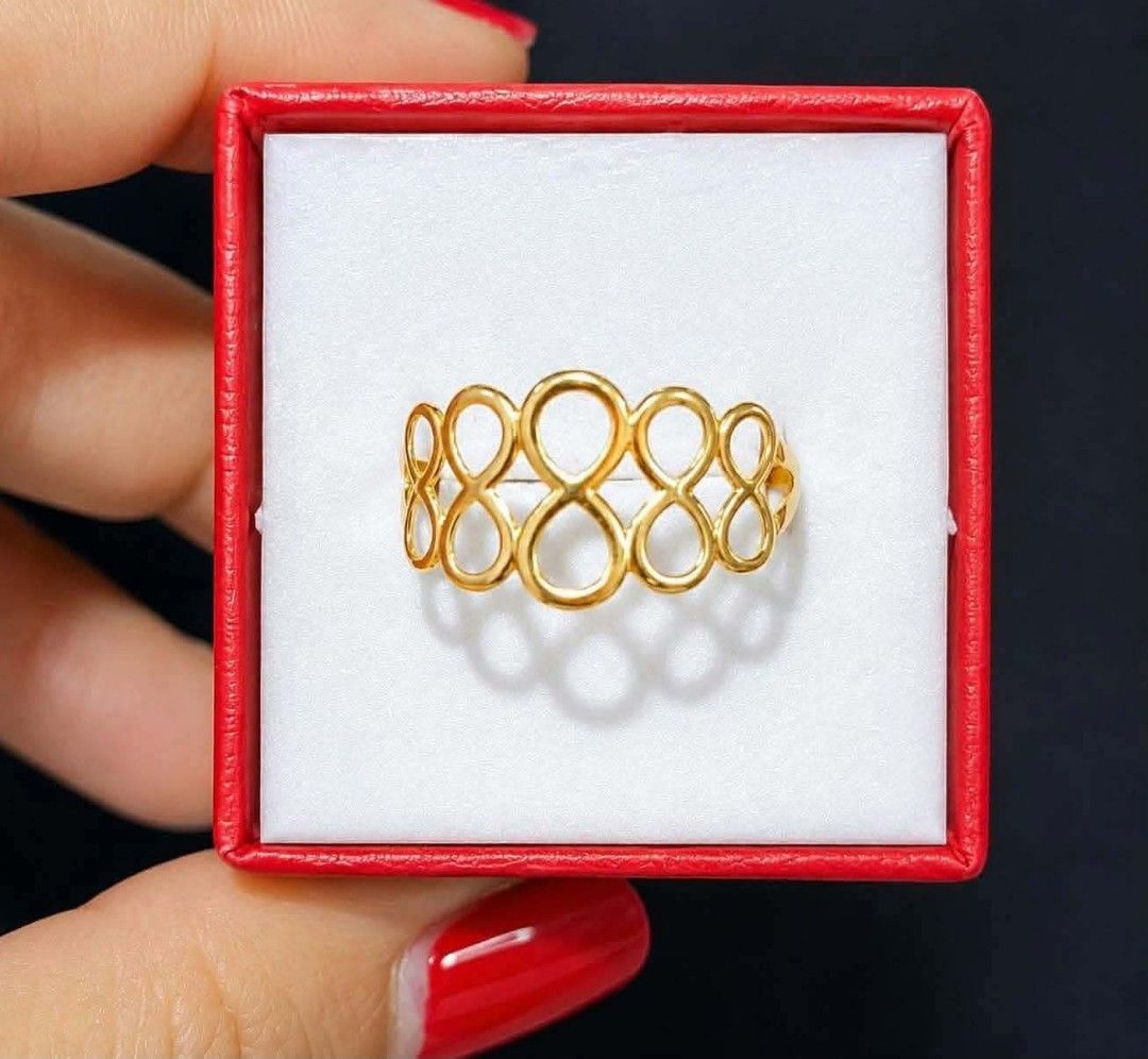 18K Saudi Gold Infinity Ladies Ring (Category: Rings) located in Caloocan City. Submitted by cheskhaionlinestore2.0 (Listing ID 1466581685, Image 1). Description: 18K Pure Saudi Gold Infinity Ring ₱5450 only 📌 🍒 Pawnable/ Nasasangla💯 🍒 Brandnew 💯 🍒 Ship via JNT/ LBC 🍒 Lalamove for same day delivery 🍒 We accept COD COP with downpayment to avoid cancellation of orders ⚡ How to Order? Please feel free to message us directly 🙏🏻 Cheskhai Onl
