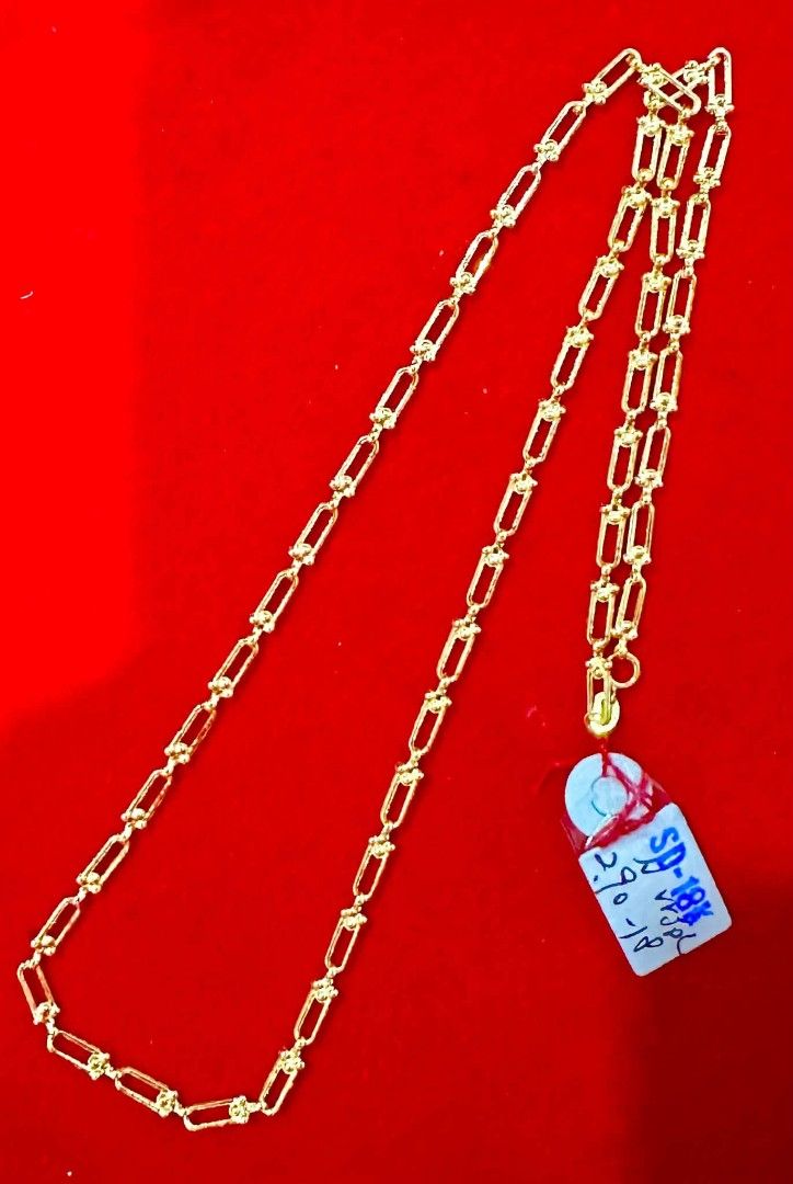 18k Saudi gold mini hardware necklaces (Category: Necklaces) located in Manila. Submitted by bhelgoldseller2ndaccount (Listing ID 1466564542, Image 2). Description: New!!✨New!!✨New!! Authentic 18k Saudi Golds 💯pawnable/naisasanla 💯with high appraisal rate 💯good investment 💯Direct supplier price 👉OPEN for resellers 🌺please take time to evaluate their actual sizes and grams 👉Best panggift for all occasions ✅ Sold per grams not per piece Kya 