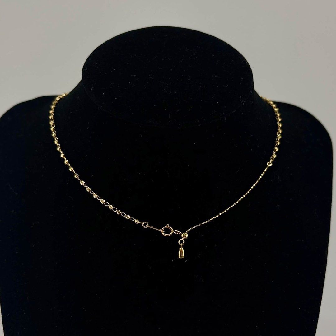 18k Saudi Gold Necklace (Category: Necklaces) located in Cabuyao City. Submitted by whatellawore (Listing ID 1466624167, Image 2). Description: size 14’ to 18in adjustable 4.0g for shipping ONLY buyer will shoulder shipping fee.