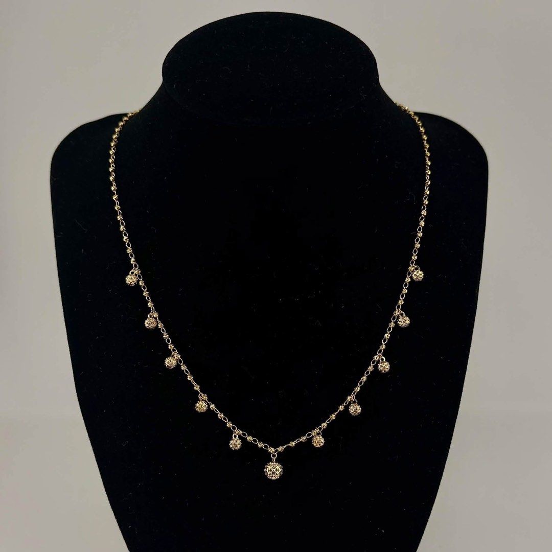 18k Saudi Gold Necklace (Category: Necklaces) located in Cabuyao City. Submitted by whatellawore (Listing ID 1466624167, Image 1). Description: size 14’ to 18in adjustable 4.0g for shipping ONLY buyer will shoulder shipping fee.