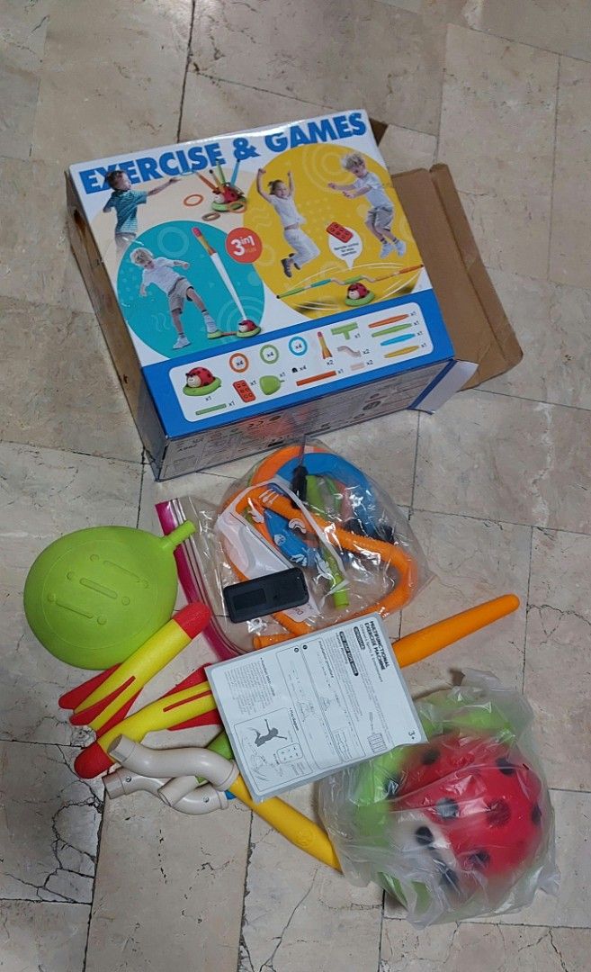 3-in-1 Exercise & Games Ladybug Activity Toy (Category: Kids Toys) located in Quezon City. Submitted by lisolette (Listing ID 1466678636, Image 3). Description: - 3-in-1 active play set: rope skipping, shooting circles, and rocket launching - Complete accessories: ladybug base, foam rockets, rings, launcher pump, remote control, and tubes - Perfect for both indoor and outdoor playtime - Packs neatly into the original box for easy storage - used l