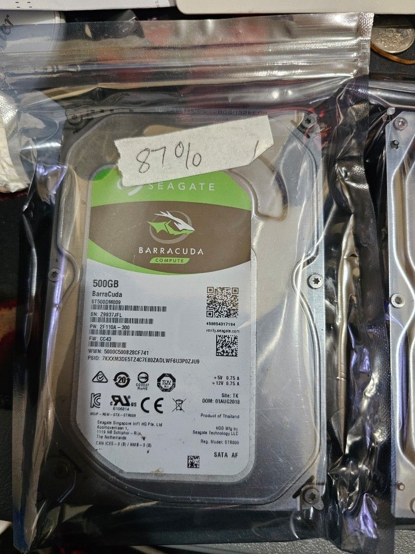 500gb hdd take all no issues can test send vids (Category: Hard Disks & Thumbdrives) located in Manila. Submitted by zen_francis (Listing ID 1466646582, Image 2). Description: yung isa bnew 0 days yung isa 87% the rest 100% pwede itest pwede pick up can send pics vids pm lng.