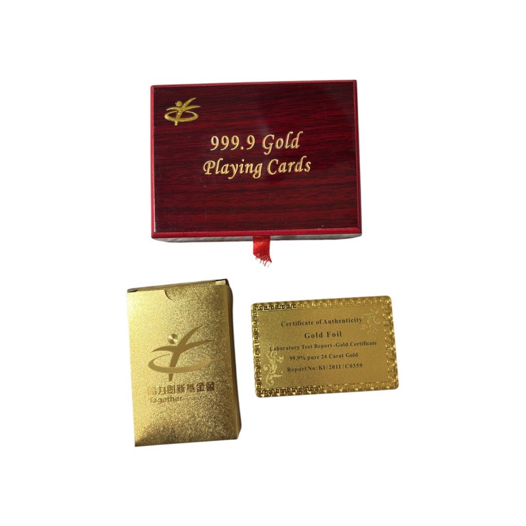 999.9 Gold Playing Cards (Category: Educational & Learning Toys) located in Paranaque City. Submitted by dalle_closet (Listing ID 1466611362, Image 1). Description: like new pa ung cards nito complete .
