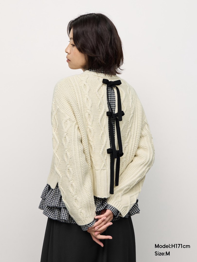 [原價放] 全新 GU x Rokh 蝴蝶結冷衫, 女裝, 上衣, 長袖衫 - Carousell