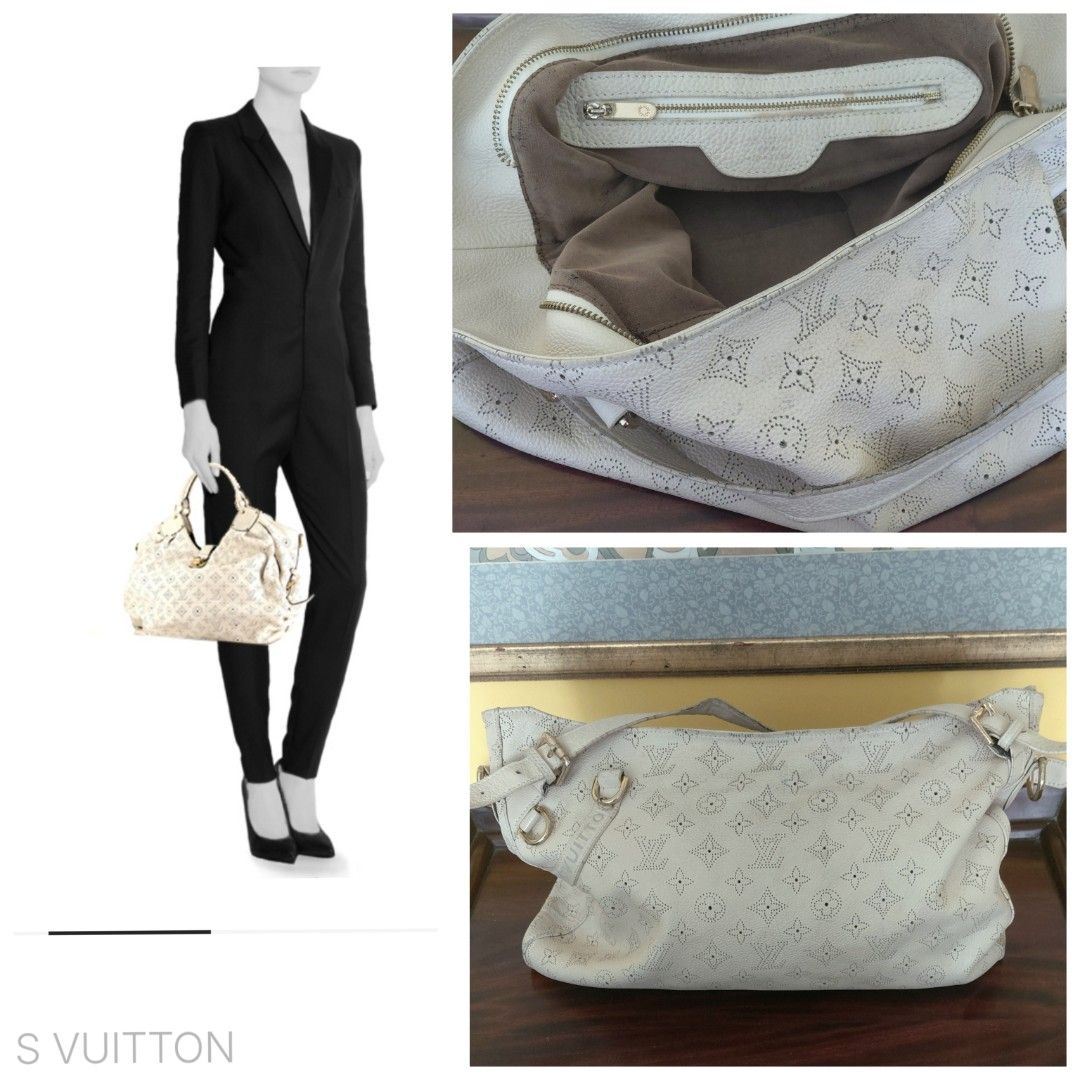💯 LOUIS VUITTON MAHINA SURYA BAG (Category: Luxury Bags & Wallets) located in Mandaluyong City. Submitted by arlene2560 (Listing ID 1466607919, Image 1). Description: 💯 LOUIS VUITTON MAHINA SURYA cream/white perforated leather shoulder bag. 17" x 13" x 3". Made in France. Decluttering P3k. Mandaluyong.