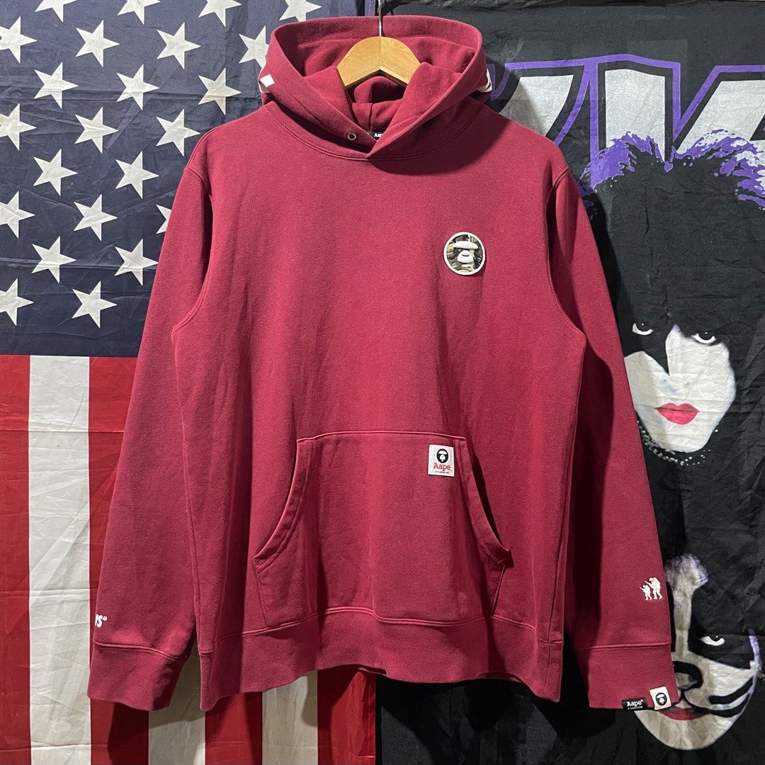 AAPE By A Bathing Ape Pullover Hoodie (Category: Coats, Jackets and Outerwear) located in Pandi. Submitted by 28hundreds (Listing ID 1466769519, Image 1). Description: AAPE By A Bathing Ape Pullover Hoodie (L) W 22.5 • L 26.5 excellent condition, no crack prints, authentic, see detailed pics to appreciate the piece thank you. - 1500 negotiable / bulacan.