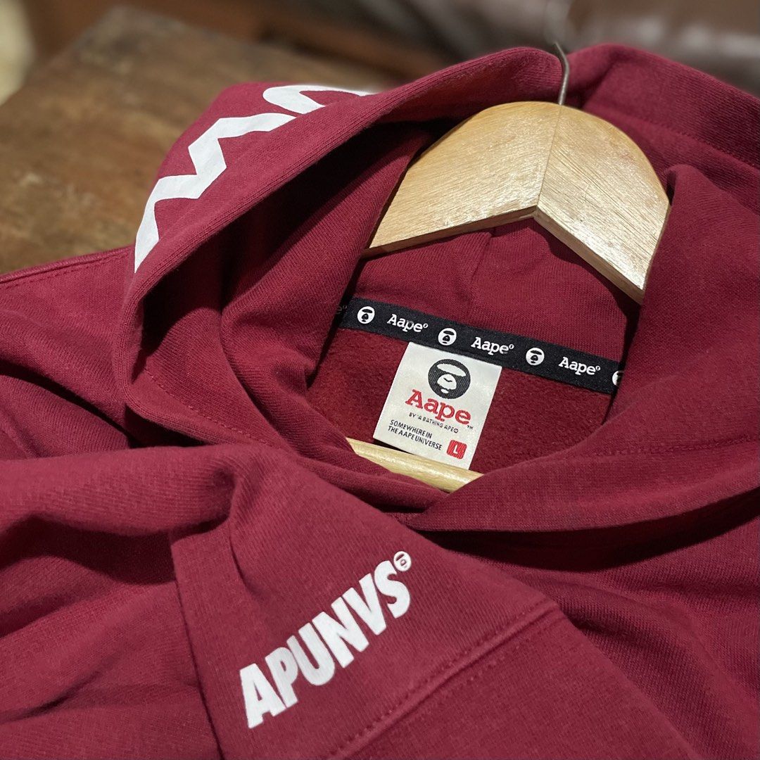 AAPE By A Bathing Ape Pullover Hoodie (Category: Coats, Jackets and Outerwear) located in Pandi. Submitted by 28hundreds (Listing ID 1466769519, Image 2). Description: AAPE By A Bathing Ape Pullover Hoodie (L) W 22.5 • L 26.5 excellent condition, no crack prints, authentic, see detailed pics to appreciate the piece thank you. - 1500 negotiable / bulacan.