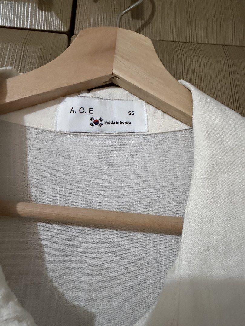 A.C.E Made In Korea Top And Pants Set (Category: Sets or Coordinates) located in Taguig. Submitted by mengxir20193848 (Listing ID 1466672913, Image 3). Description: - Brand: A.C.E (Made in Korea) - Set includes: Matching short-sleeve button-down shirt and wide-leg pants - Shirt features: Chest pockets and adjustable waist cord - Pants features: Elastic drawstring waistband and side pockets - Material: Light, breezy fabric perfect for warm weather