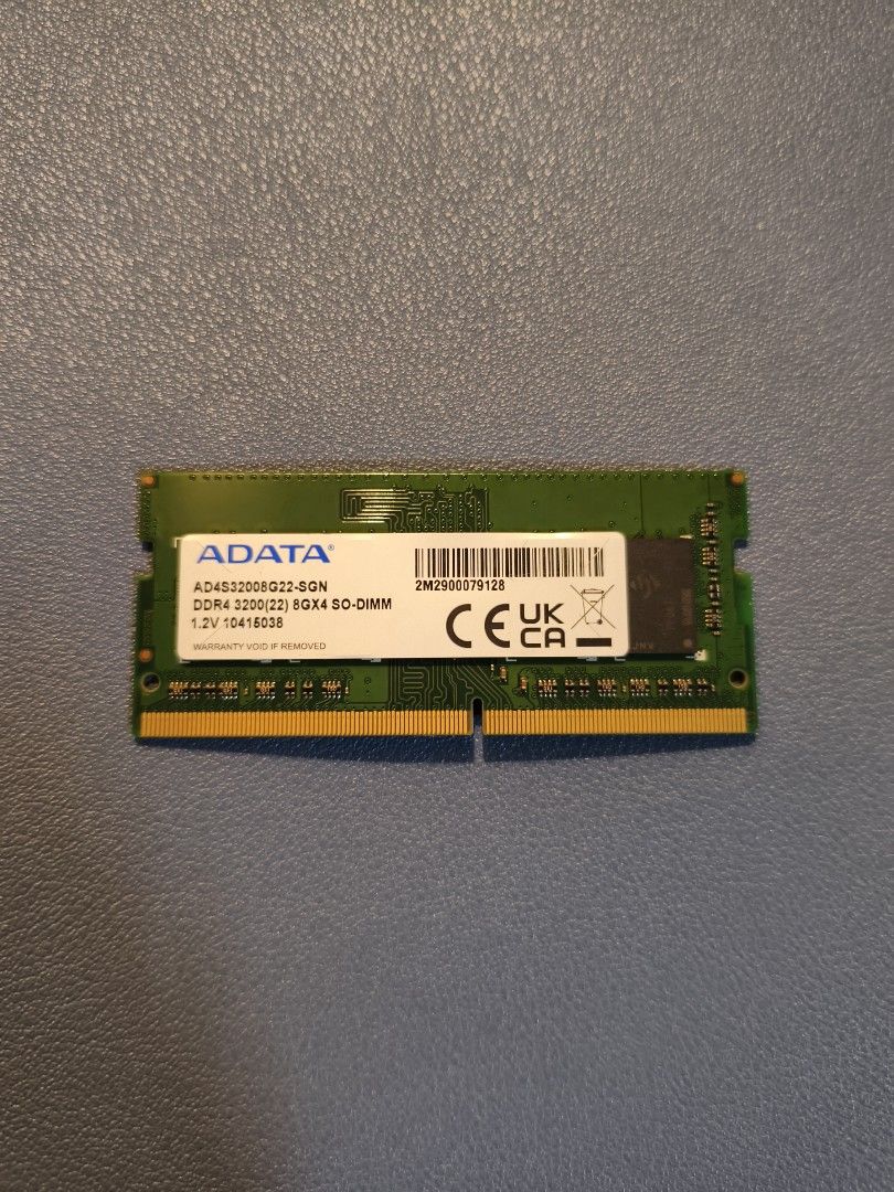 ADATA 8GB DDR4 3200 SO-DIMM (Category: Other Accessories) located in Bacoor. Submitted by tabbylina (Listing ID 1466699582, Image 1). Description: Capacity: 8GB Type: DDR4 SO-DIMM Speed: 3200MHz For: Laptops / notebooks Brand: ADATA.