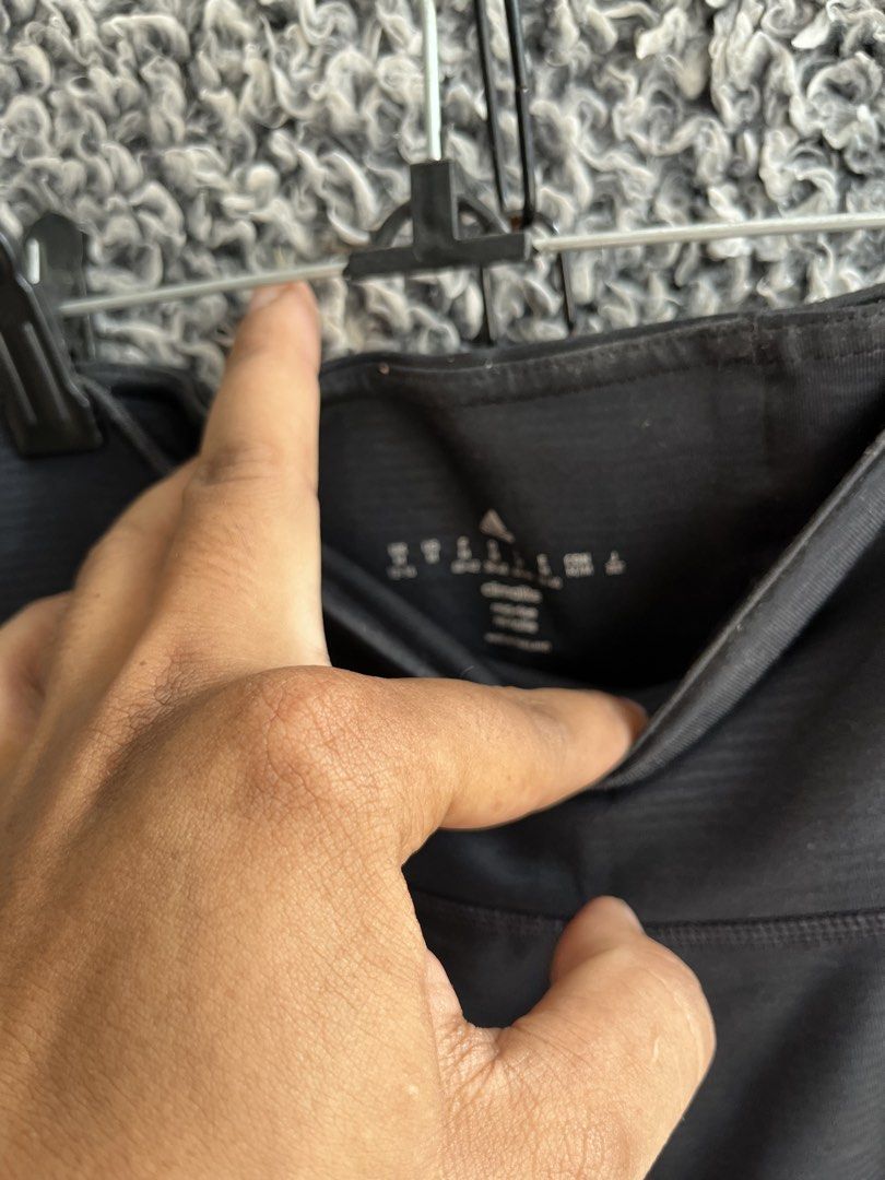 Adidas athletic leggings | Size M (Category: Activewear) located in General Trias. Submitted by zrchustle.604 (Listing ID 1466595605, Image 3). Description: Adidas athletic leggings feature a textured ribbed pattern and a small white Adidas logo near the left hem..