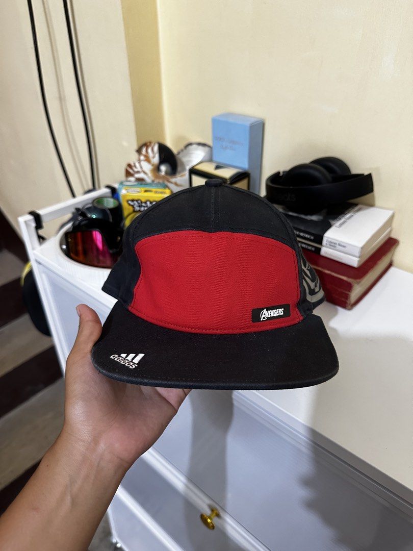 Adidas Avengers Cap Black Red Snapback (Category: Caps & Hats) located in Baler. Submitted by sidequester (Listing ID 1466570085, Image 1). Description: - Brand: Adidas x Avengers - Style: Flat brim snapback cap - Color: Black and red - Closure: Adjustable snapback - MOP: Any online bank or e-wallets - MOD: Can do meet up and ship nationwide - Can offer discount or bundle price for hats.
