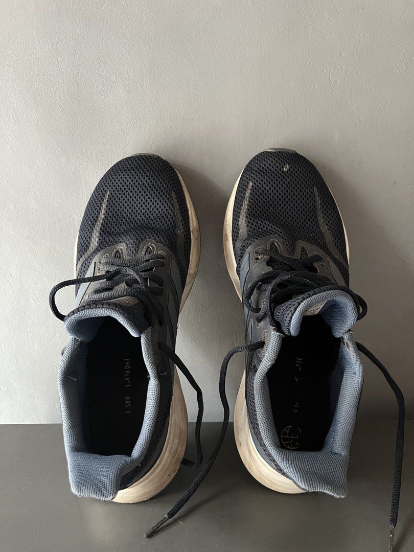 Adidas Running Shoes Size US 7.5 Black Grey (Category: Sneakers) located in Paranaque City. Submitted by midnightsky777 (Listing ID 1466592111, Image 3). Description: - Brand: Adidas - Color: Black and Grey - Size: US 7.5 / UK 7 / FR 40 2/3 (255 mm) - Condition: Pre-loved, ~7/10 with normal wear on soles and uppers - Origin: Made in Indonesia - Ideal for: Running, gym workouts, or everyday casual use.