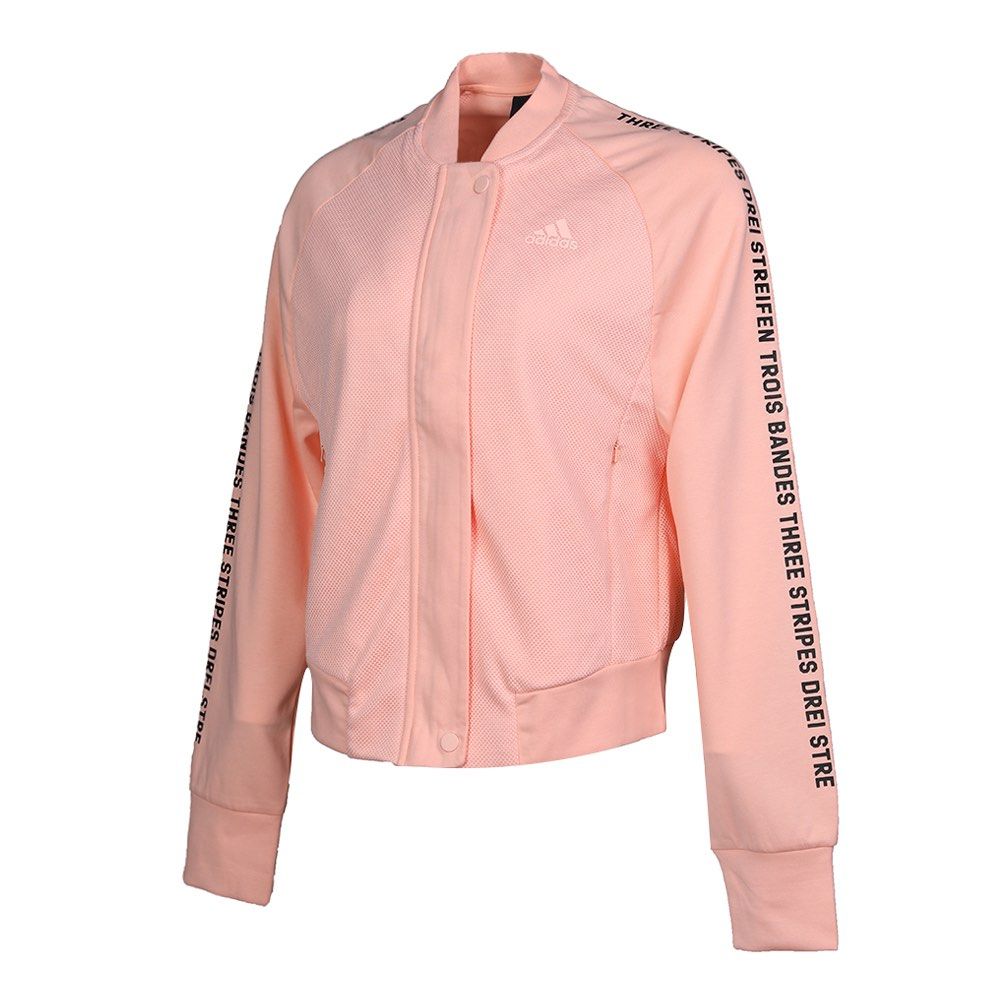 ADIDAS SALMON PINK BOMBER JACKET (Category: Activewear) located in Quezon City. Submitted by soldbypam (Listing ID 1466607512, Image 1). Description: Refer to the actual photos for flaws & defects Avoid asking for more “actual pics” No when worn I do not respond to low ballers.