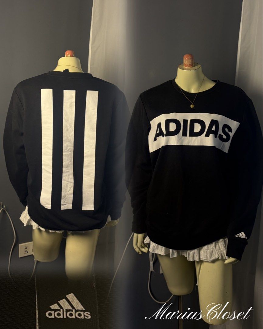 ADIDAS SWEATSHIRT (Category: Coats, Jackets and Outerwear) located in Baguio. Submitted by mariascloset.ph (Listing ID 1466570256, Image 1). Description: ADIDAS BIG LOGO SWEATSHIRT DETAILS: Likenew and black actual No crack prints .