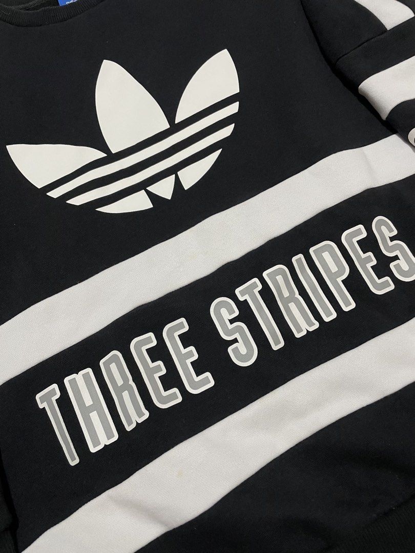 Adidas Three Stripes Crew Neck (Category: Coats, Jackets and Outerwear) located in Las Pinas. Submitted by rdcthriftedshop (Listing ID 1466594207, Image 2). Description: FREE SHIPPING FEE 📦 Adidas Three Stripes Crewneck Size 38 on tag (Can fit to Medium and Large) Width: 23.5 Length: 25 Color rate: 9.5/10 Condition: Excellent Condition No issue (Super light dot yellow stain di lang natanggal ng laundry).