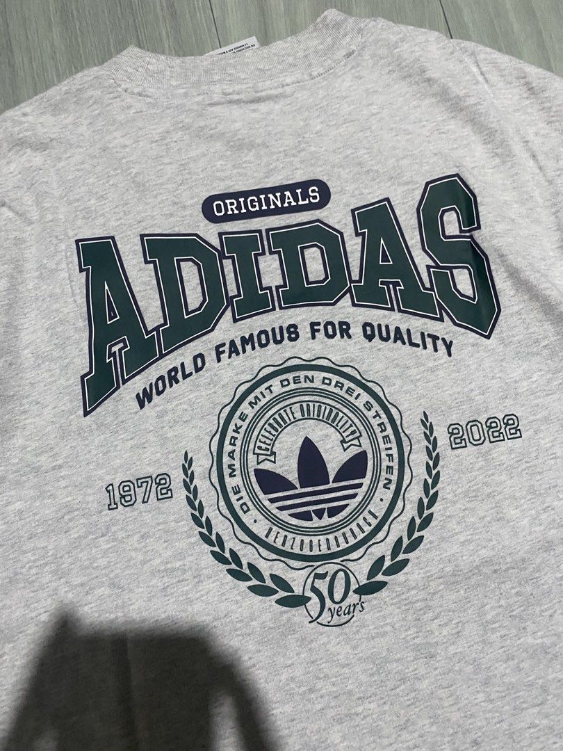 Adidas Varsity Loose Tee (Category: Shirts) located in Manila. Submitted by yonixx__ (Listing ID 1466666877, Image 3). Description: DIMENSION LENGTH - 27 WIDTH - 21 ( ALTERED LENGTH ) BEST FIT MED TO LARGE EXCELLENT CONDITION NO ISSUE!! .
