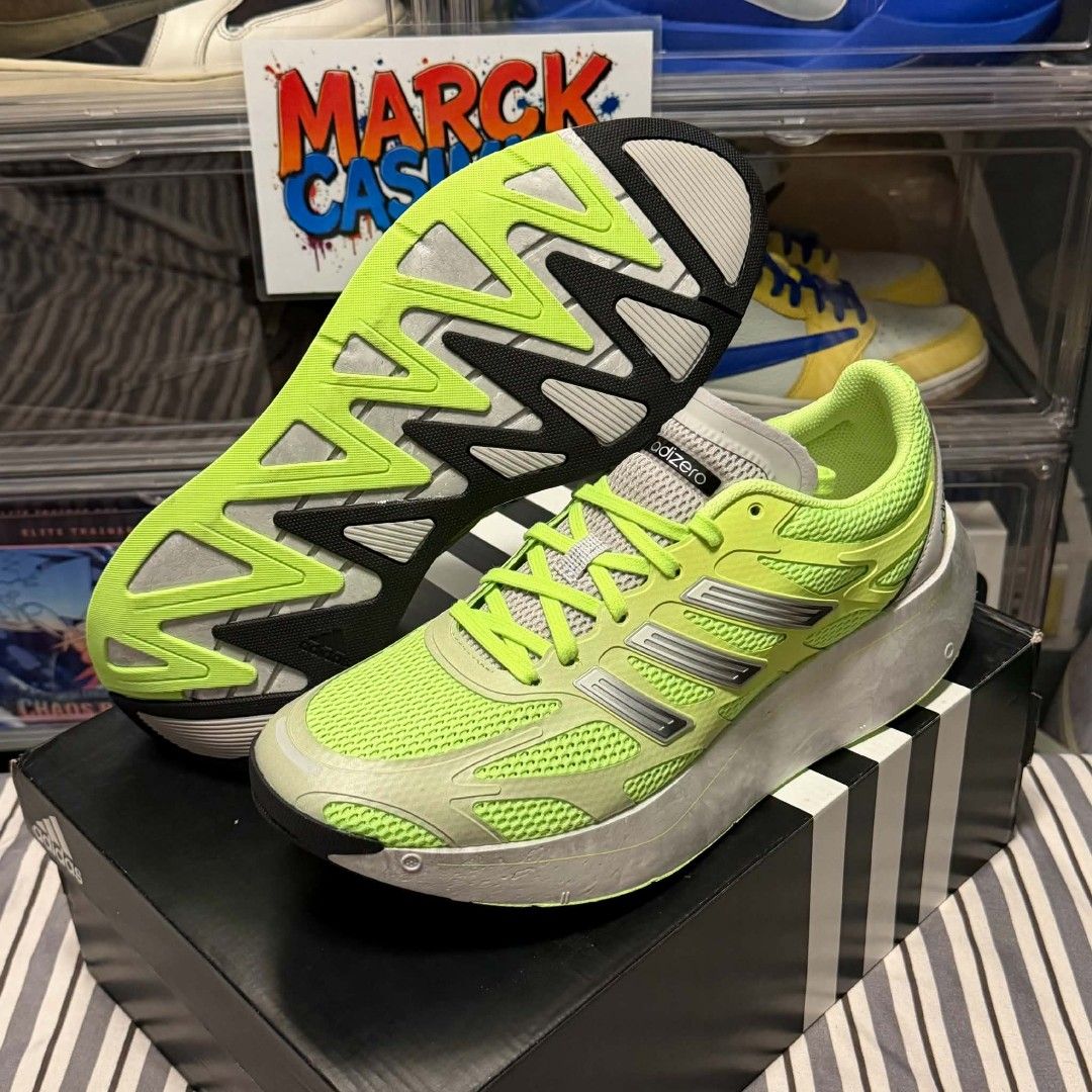 Adizero Mens (Category: Sneakers) located in Marikina City. Submitted by Mackers (Listing ID 1466585406, Image 1). Description: SALE! ₱2,595 ONLY (7,300 RETAIL) Adizero Aruku ‘Signal Green’ (JR1612) Size 10.5 US Mens Brandnew / Original Ready to pickup & shipping metromanila and province areas. Shipping Courier: Lalamove / J&T / LBC (Accept Cash On Delivery / Cash On Pickup Need downpayment 15% for sure taker.) Location: Marikina City.