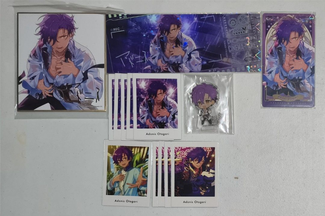 Adonis Otogari (Category: Raw Singles) located in Los Banos. Submitted by juniefushimi (Listing ID 1466690292, Image 2). Description: ADONIS OTOGARI FS2 set (blooming portrait, ticket, CN pola): ₱200 Tanabata ticket: ₱100 Tanabata papels: ₱40 each Megane pasha: ₱35 Acrylic block: ₱35 The rest: ₱20 each / can be freebie if claiming other items ADONIS OTOGARI Center set: ₱500 LP If indiv claiming: Shikishi: ₱150 Ticket: ₱150 Arcana card: ₱100 Chibi