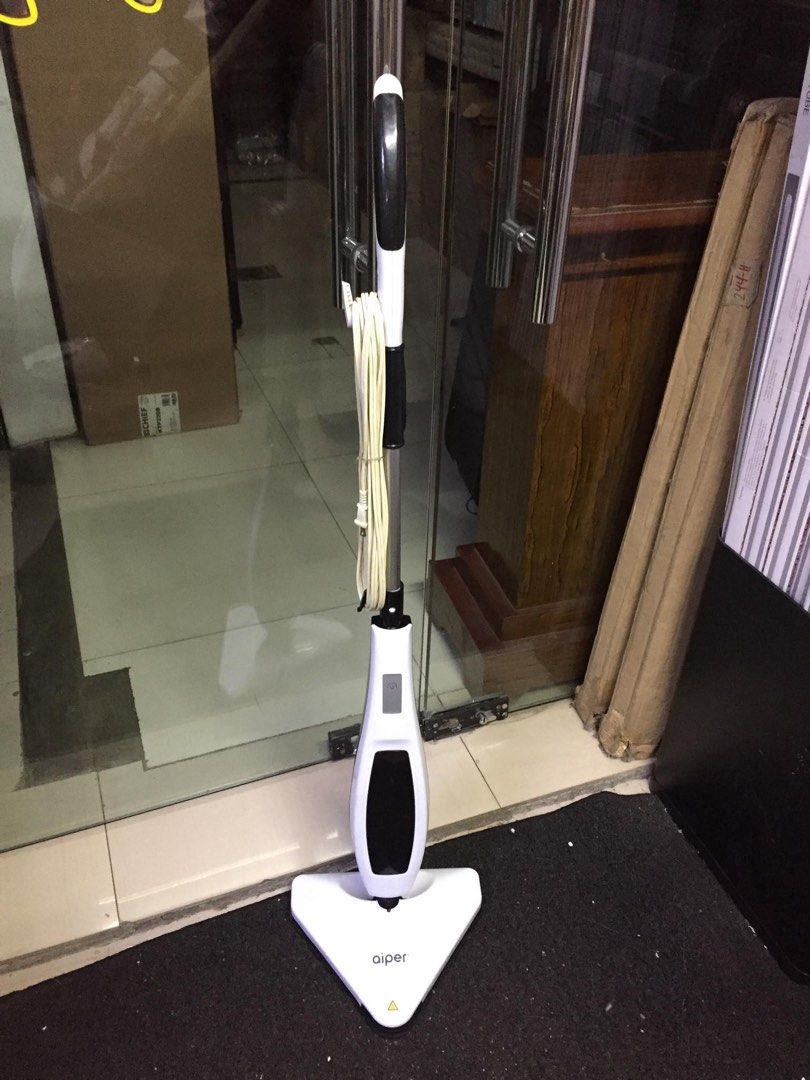 AIPER Smart JC-230 Steam Mop (Category: Cleaning Tools & Supplies) located in Pasay City. Submitted by meostore (Listing ID 1466625982, Image 1). Description: AIPER Smart JC-230 Steam Mop -Model no.: JC-230 -Power rating: 1300 watts -Input rating: 110V / 60Hz -Electric floor cleaner designed to sanitize and remove dirt -Up to 15.21Oz water tank capacity -Produces steam in approximate 20 secs. after activation NOTE: Unit needs transformer before u