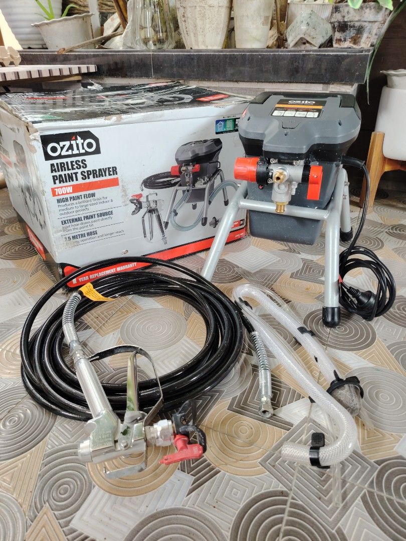 Airless paint sprayer (Category: Construction Tools & Equipment) located in Malolos. Submitted by axe23 (Listing ID 1466673504, Image 1). Description: ozito airless paint sprayer 220v 700 watts 3000 psi 7.5 meters hose Actual photo posted Surplus tools from Australia Item tested and working properly.